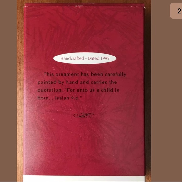 Vintage 1993 Hallmark Keepsake Hanging Ornament “He Is Born” w/ Box Ex Condition - Picture 4 of 8